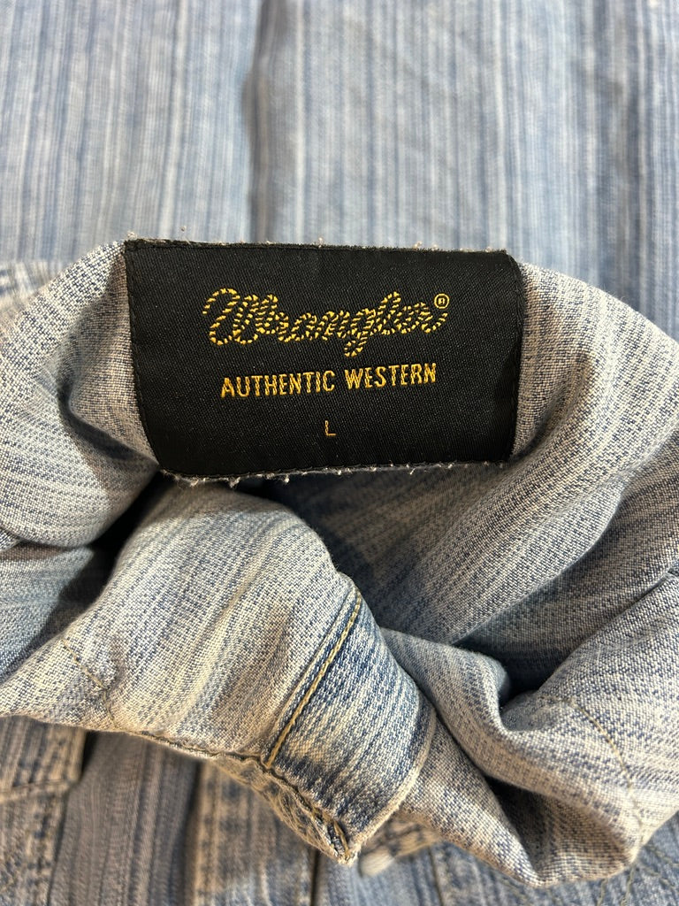 Wrangler Western Shirt L – Vintage Denim with Character