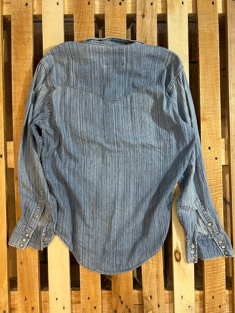 Wrangler Western Shirt L – Vintage Denim with Character