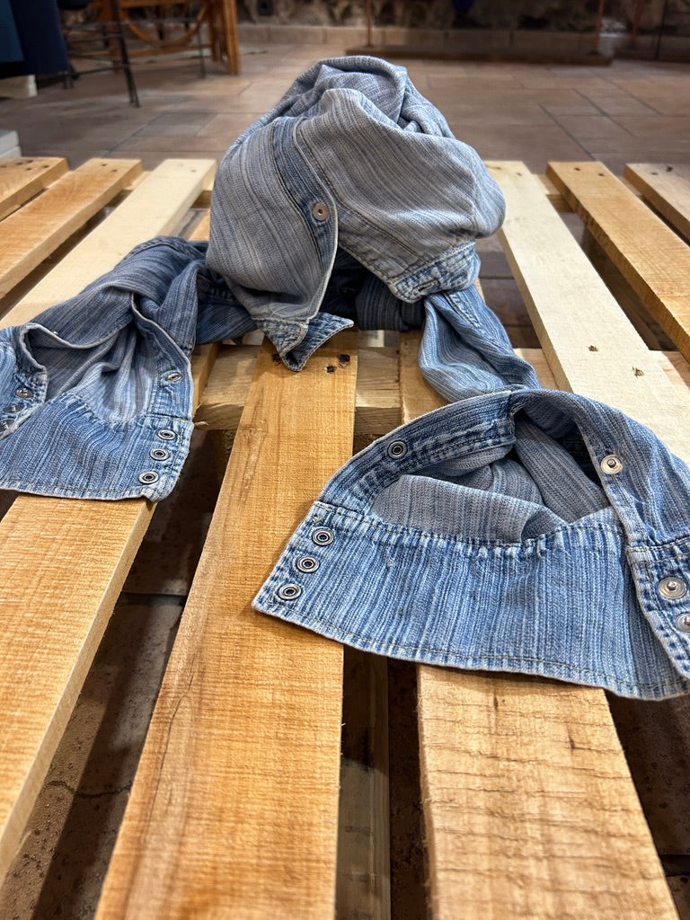 Wrangler Western Shirt L – Vintage Denim with Character
