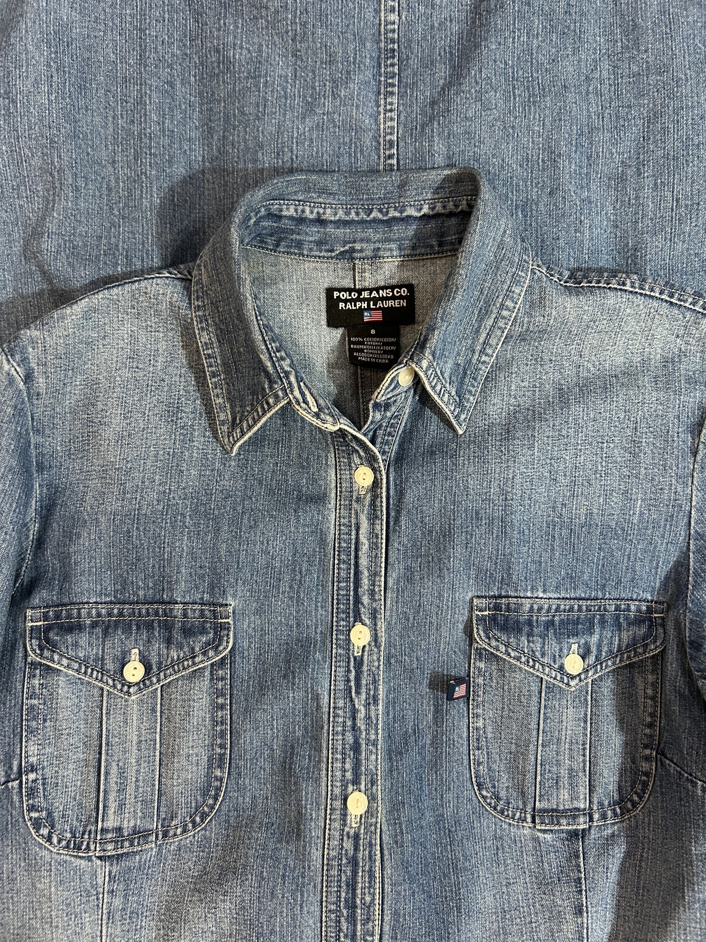 Vintage Polo Jeans Co. Ralph Lauren Denim Shirt Dress – Size 8