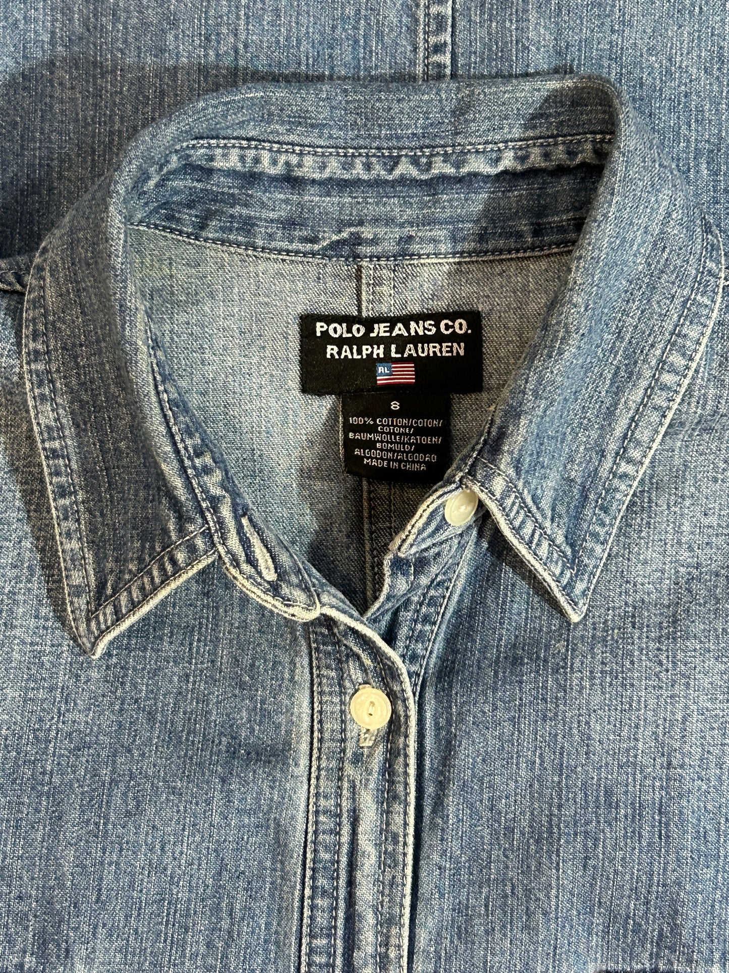 Vintage Polo Jeans Co. Ralph Lauren Denim Shirt Dress – Size 8