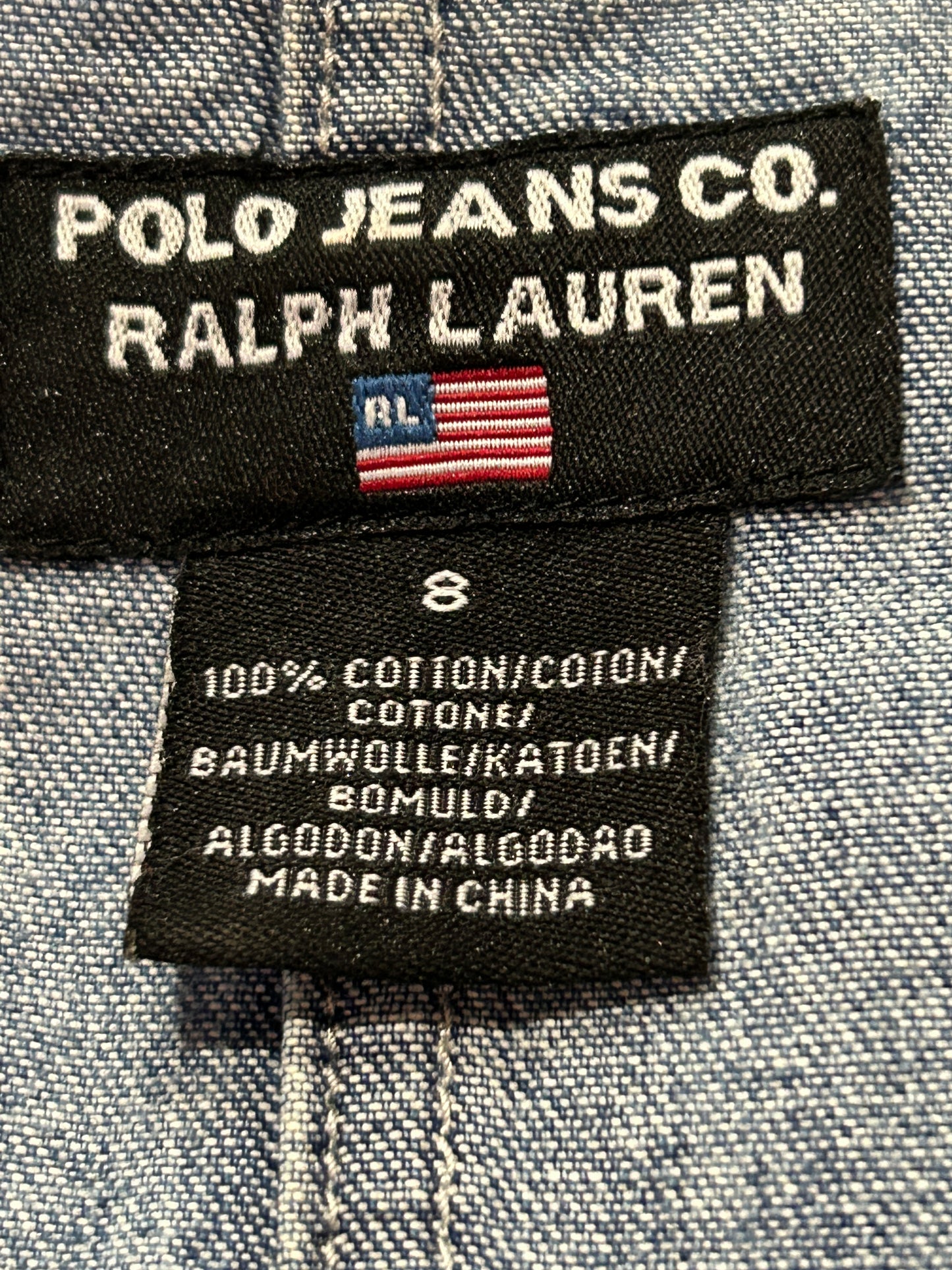 Vintage Polo Jeans Co. Ralph Lauren Denim Shirt Dress – Size 8