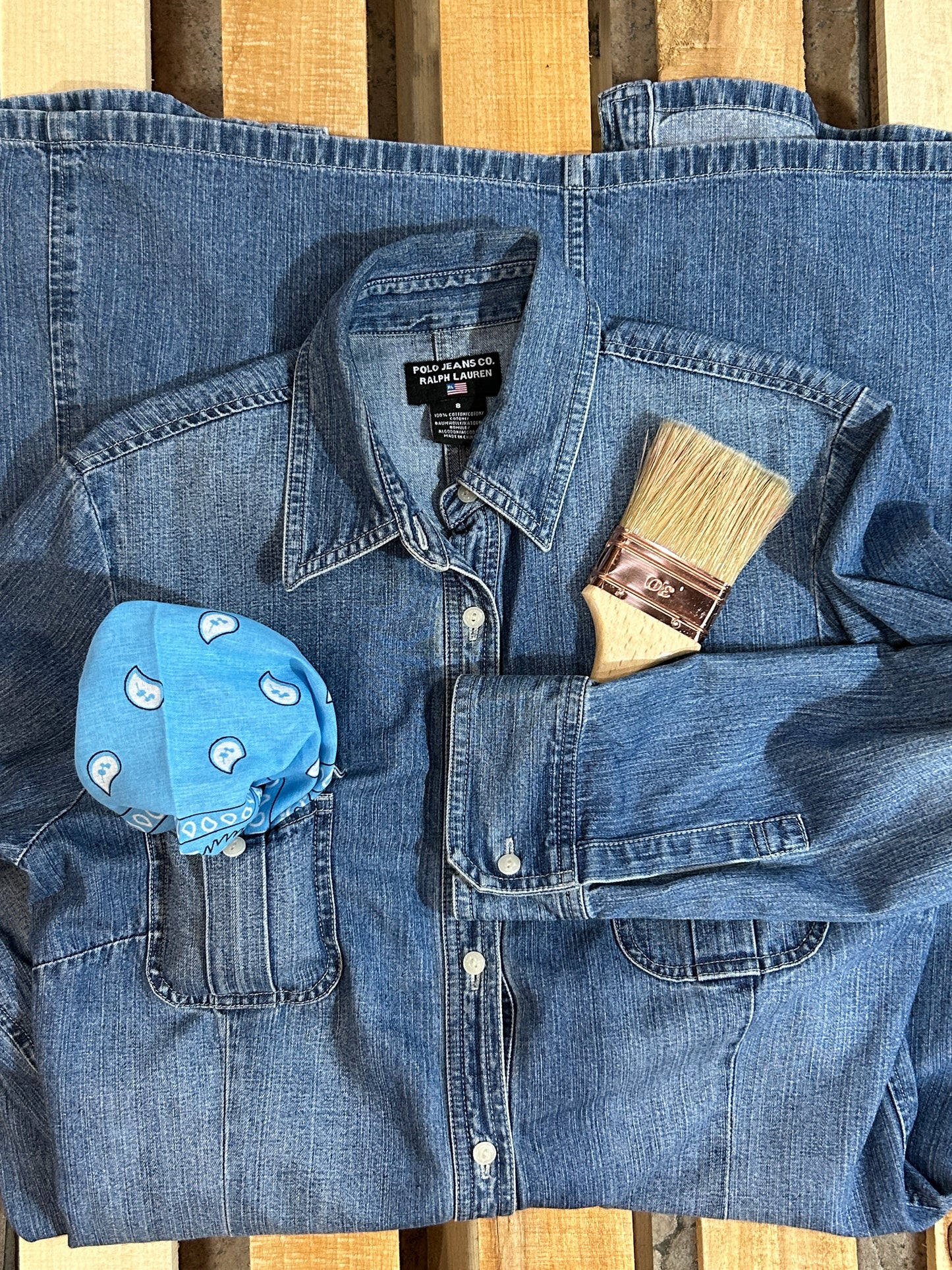 Vintage Polo Jeans Co. Ralph Lauren Denim Shirt Dress – Size 8