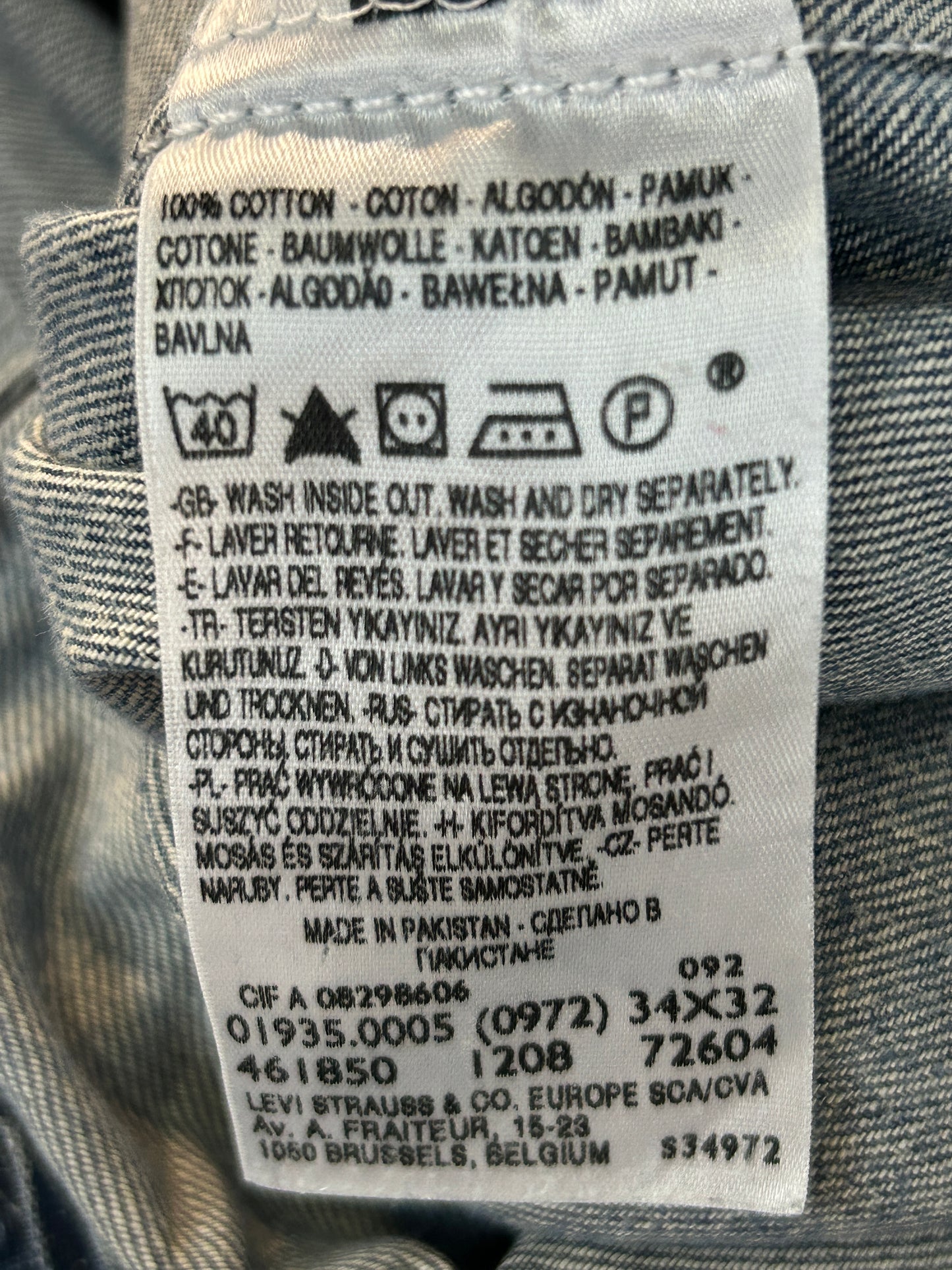 Levi’s Carpenter Workwear W34 – Denim utilitario 100% algodón