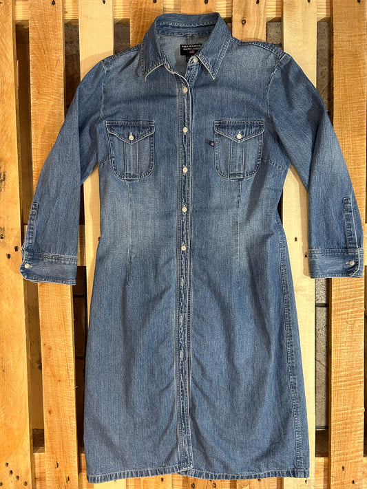Vintage Polo Jeans Co. Ralph Lauren Denim Shirt Dress – Size 8